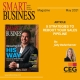 Cover picture of the Smart Business Magazine on the left overlaid on a yellow-gold background. On the bottom right corner is a picture of Judy Bodenhamer (author).
