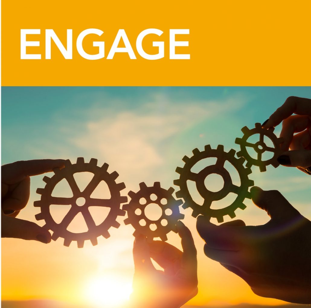 BD and Beyond-Engage Hands holding gears engaging to represent business development engagement.